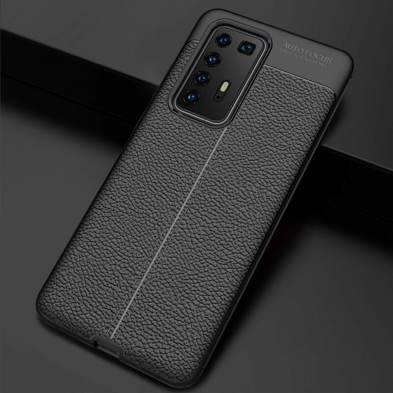 Cover Huawei P40 Pro Dobbelt Linje Litchi Læder Effekt