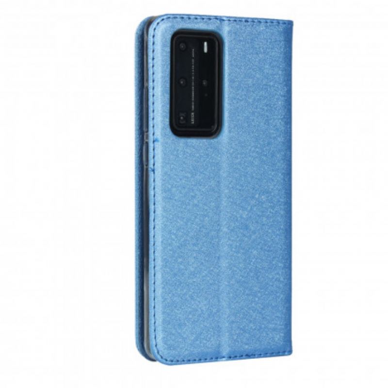 Cover Huawei P40 Pro Flip Cover Blødt Læderstil Med Rem