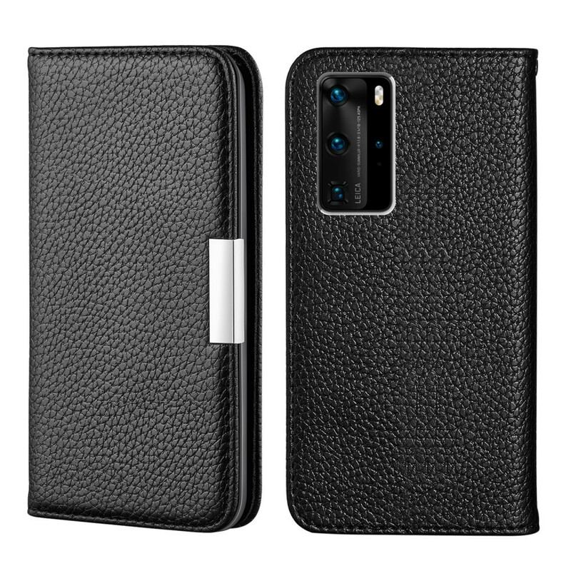 Cover Huawei P40 Pro Flip Cover Litchi Ultra Chic Imiteret Læder