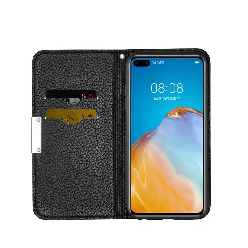 Cover Huawei P40 Pro Flip Cover Litchi Ultra Chic Imiteret Læder