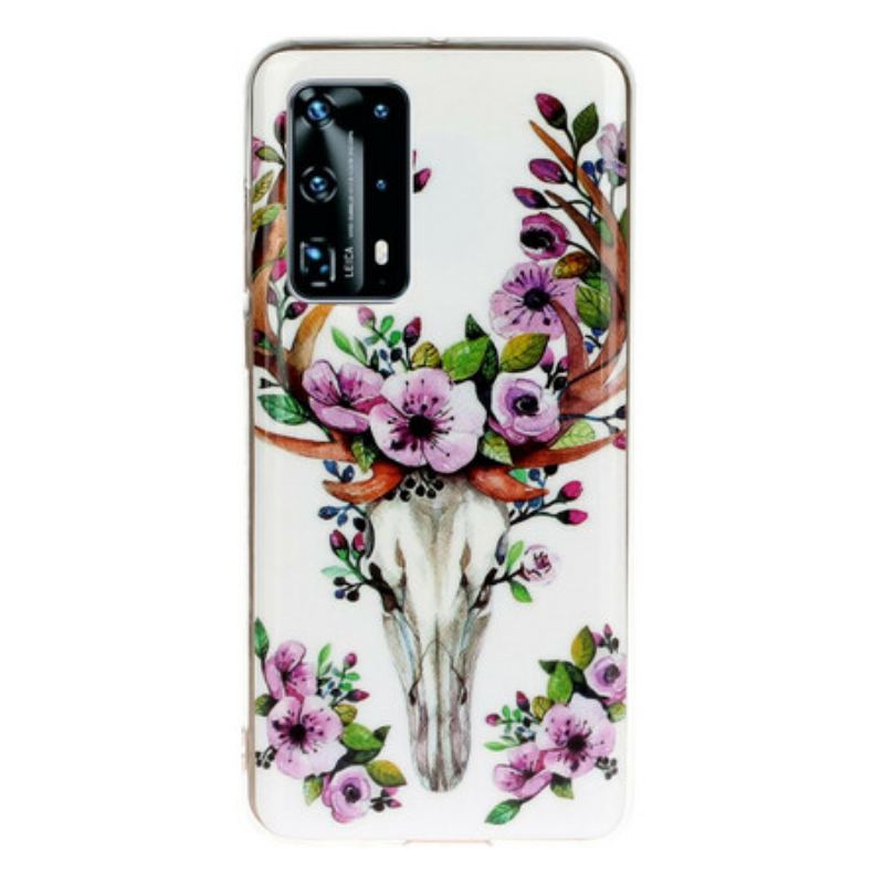 Cover Huawei P40 Pro Fluorescerende Blomsterelg