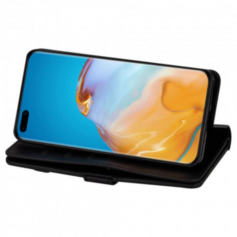 Læder Cover Huawei P40 Pro Pung Med Snor