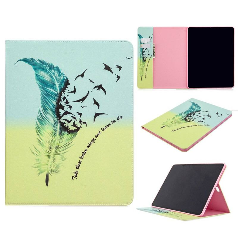 Flip Cover iPad Pro 12.9" (2021) Fjer Print Mønster