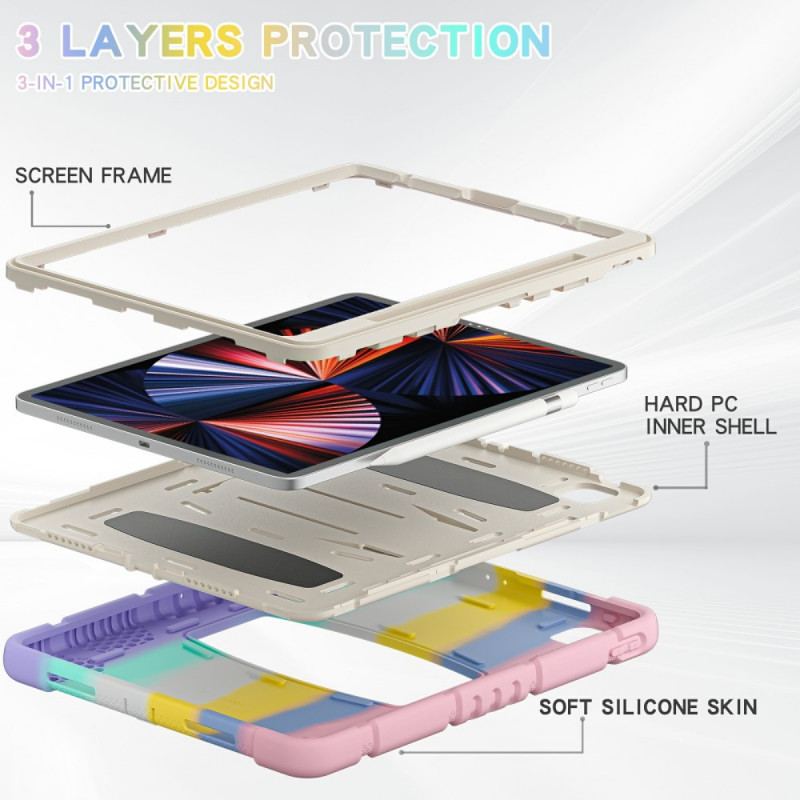 Mobilcover iPad Pro 12.9" (2021) Beskyttelsessæt Tredobbelt Beskyttelse Med Støttefarve