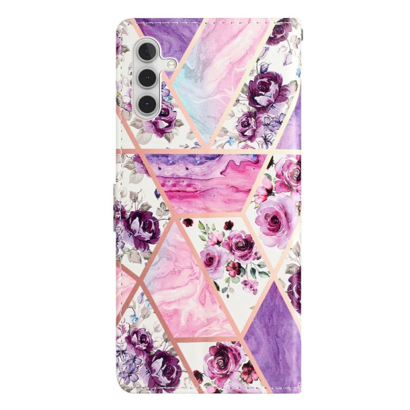 Flip Cover Samsung Galaxy A16 5g Lilla Blomstermønster