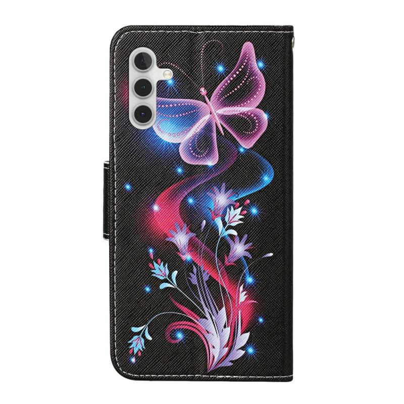 Flip Cover Samsung Galaxy A16 5g Lysende Sommerfugle