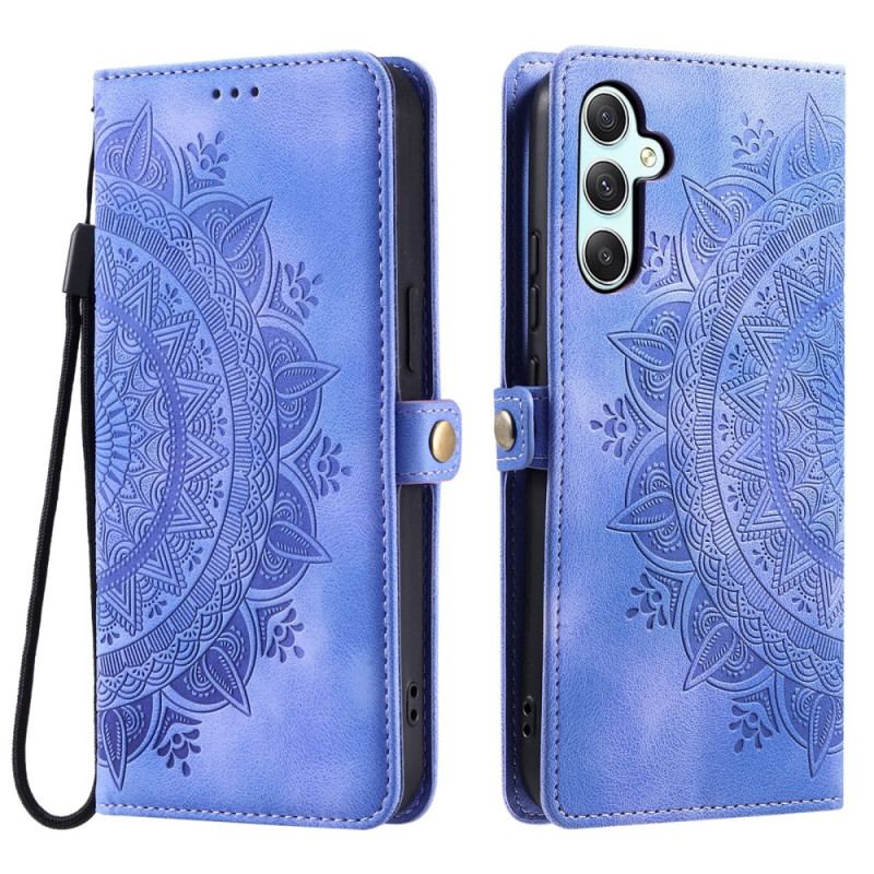 Flip Cover Samsung Galaxy A16 5g Mandala Med Ruskindseffekt Med Rem