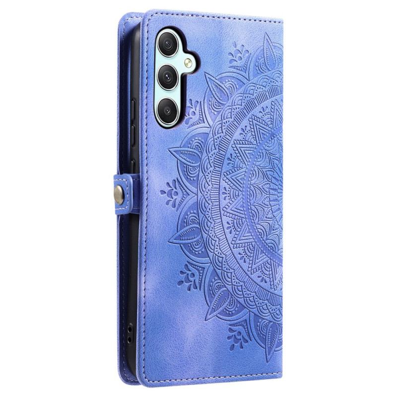 Flip Cover Samsung Galaxy A16 5g Mandala Med Ruskindseffekt Med Rem