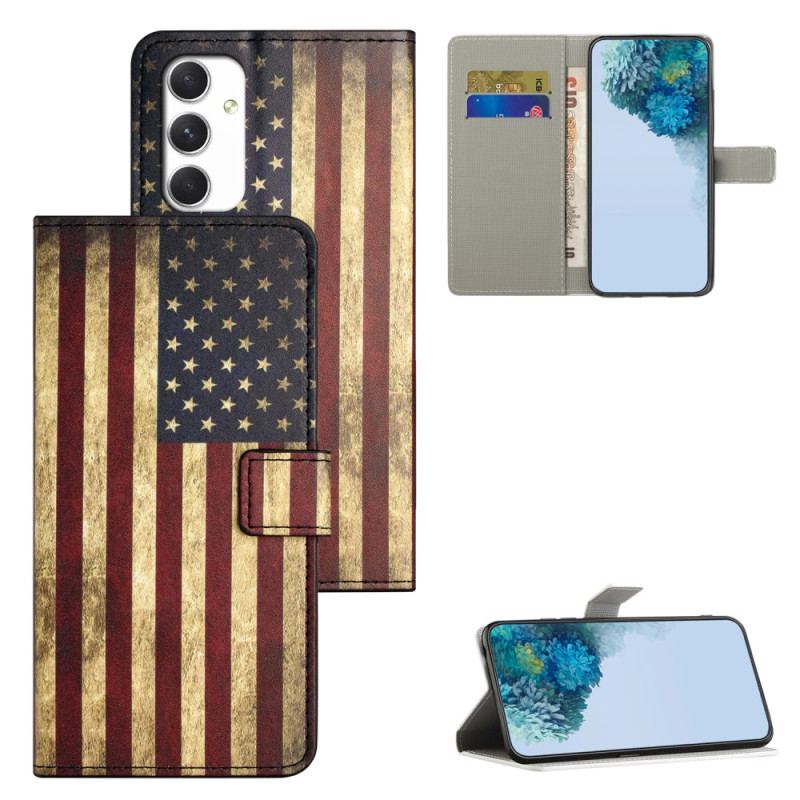 Flip Cover Samsung Galaxy A16 5g Vintage Amerikansk Flag