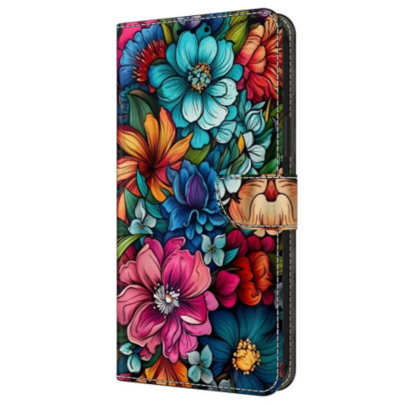 Flip Cover Til Samsung Galaxy A16 5g Blomstermønster