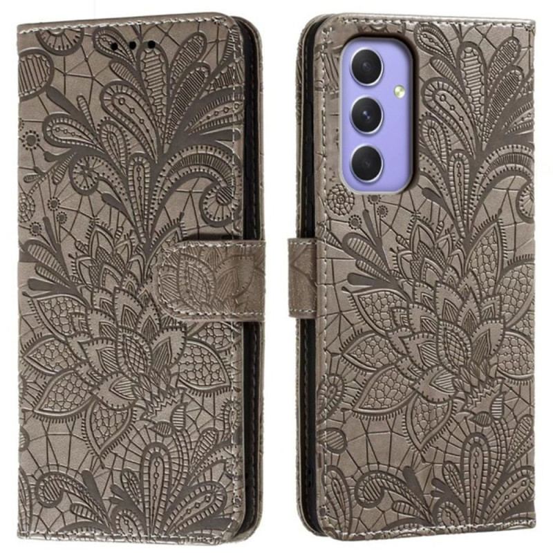 Flip Cover Til Samsung Galaxy A16 5g Blomstermønster Og Rem