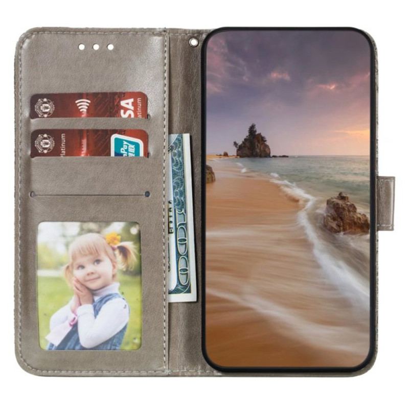 Flip Cover Til Samsung Galaxy A16 5g Blomstermønster Og Rem