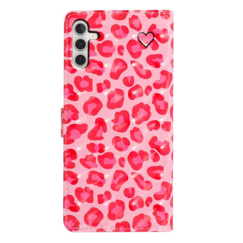 Flip Cover Til Samsung Galaxy A16 5g Lyserød Leopard