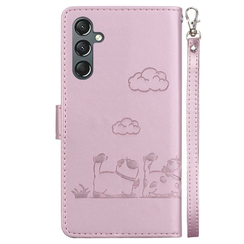 Flip Cover Til Samsung Galaxy A16 5g Rfid Protection Cat Scene