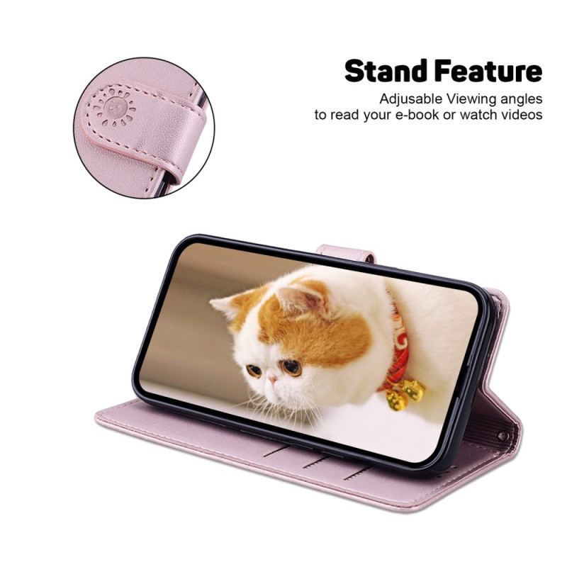 Flip Cover Til Samsung Galaxy A16 5g Rfid Protection Cat Scene