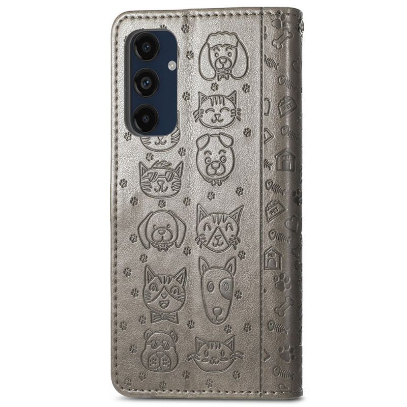 Læder Cover Samsung Galaxy A16 5g Telefon Etui Animerede Dyr