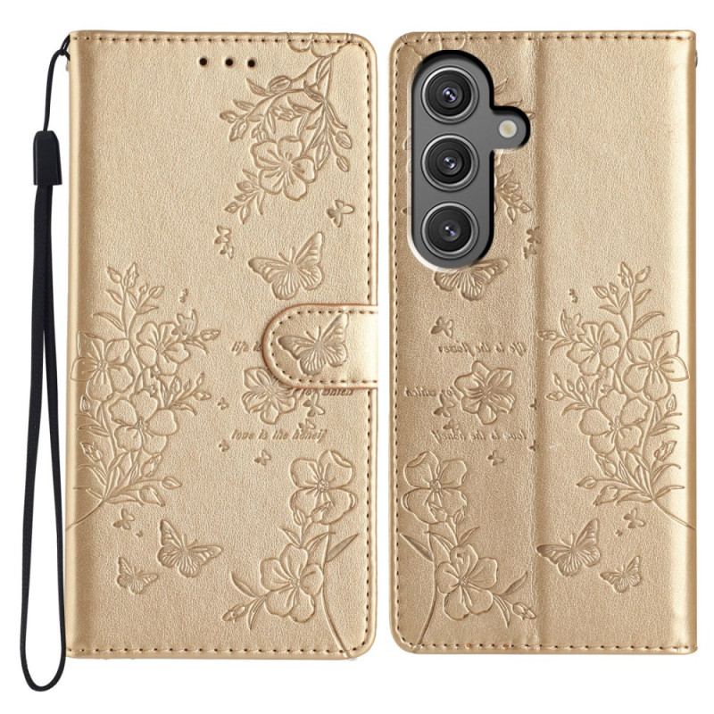 Læder Cover Samsung Galaxy A16 5g Telefon Etui Blomstertryk