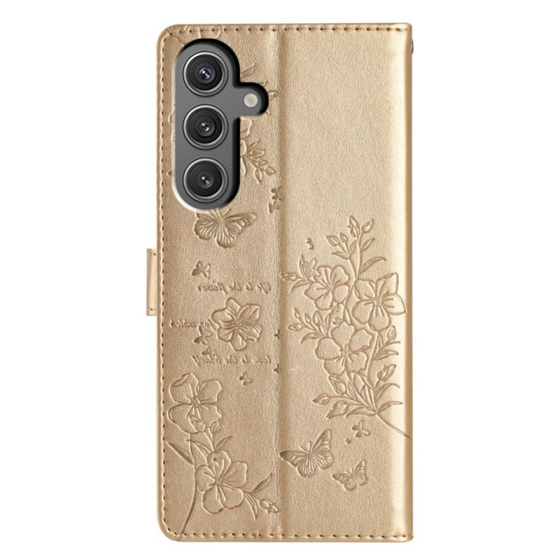 Læder Cover Samsung Galaxy A16 5g Telefon Etui Blomstertryk