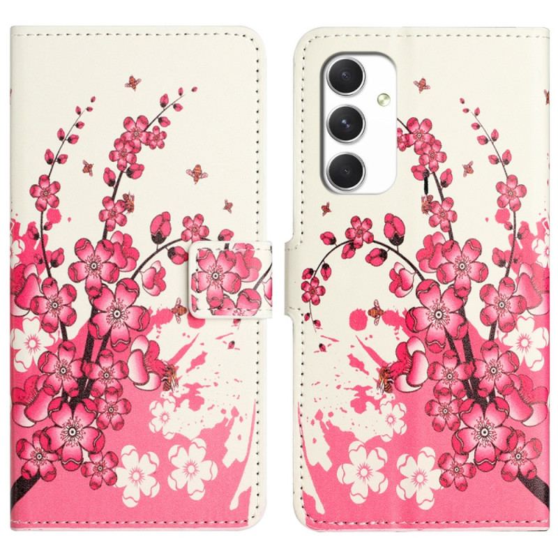 Læder Cover Samsung Galaxy A16 5g Tropiske Blomster