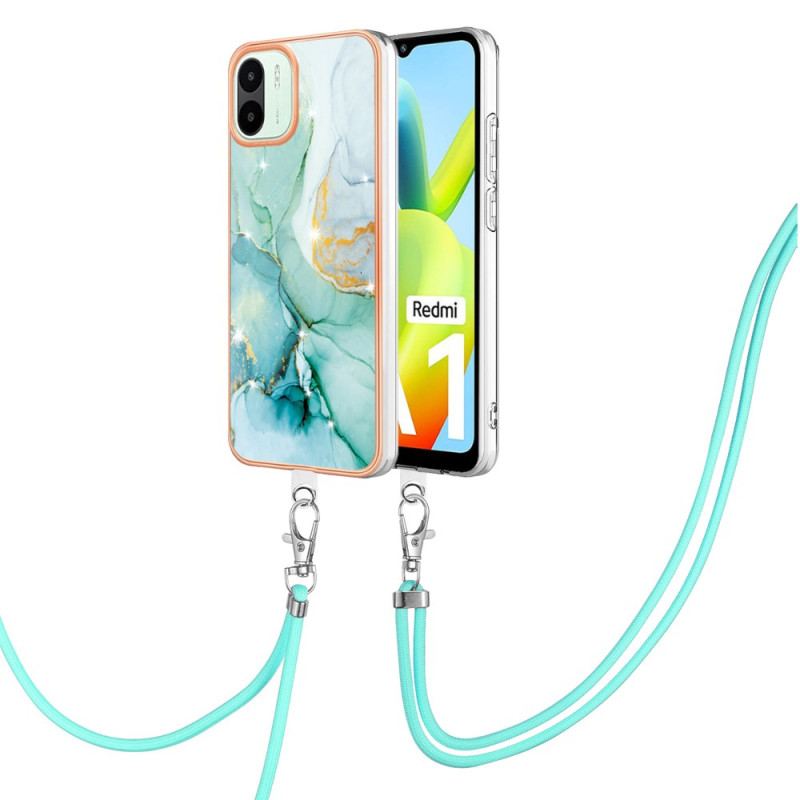 Cover Xiaomi Redmi A1 Med Snor Snøre I Marmorstil