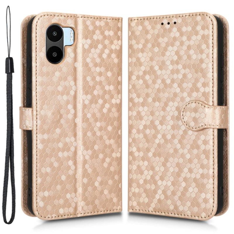 Flip Cover Xiaomi Redmi A1 Med Snor 3d Mønster Strappy