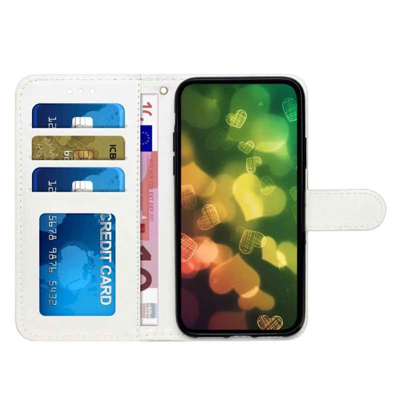 Flip Cover Xiaomi Redmi A1 Med Snor Farvet Strip Gitter