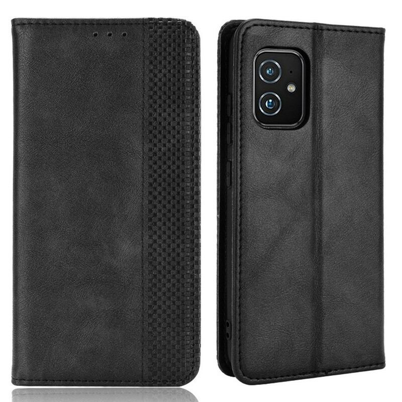 Cover Asus Zenfone 8 Flip Cover Stiliseret Vintage Lædereffekt