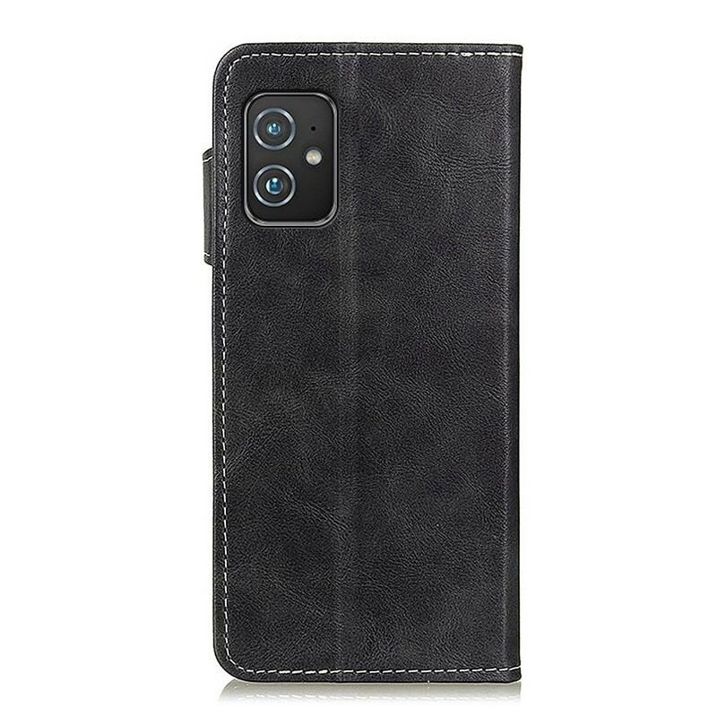 Flip Cover Asus Zenfone 8 Kunstnerisk Syningsknap