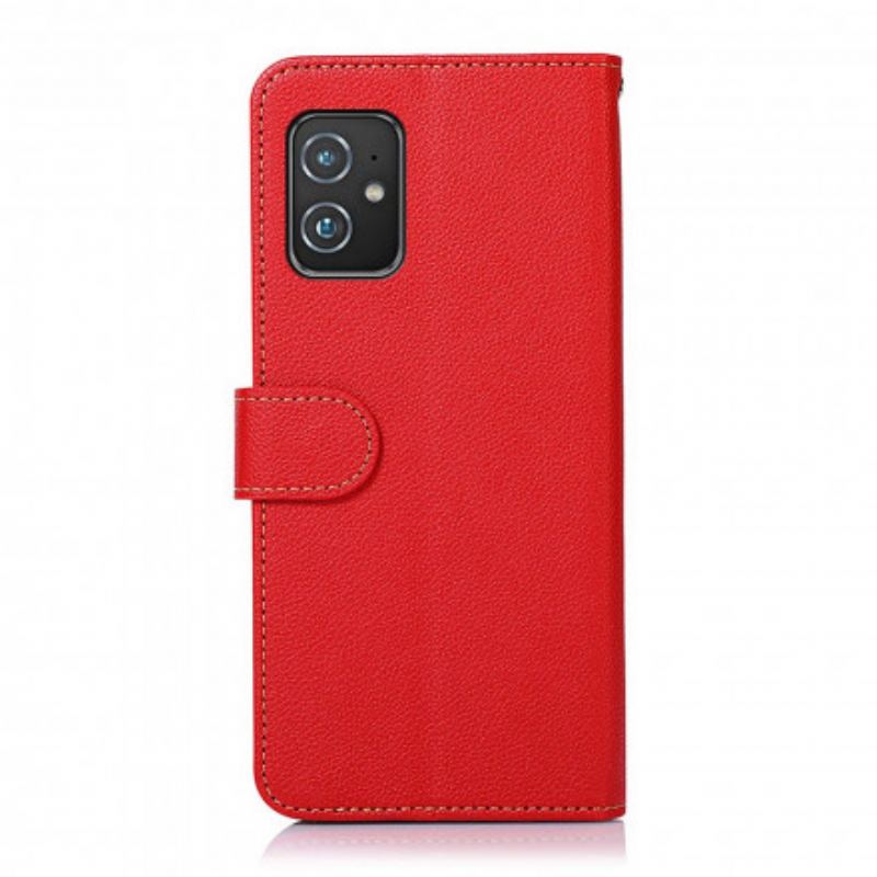 Flip Cover Asus Zenfone 8 Lychee Style Rfid Khazneh