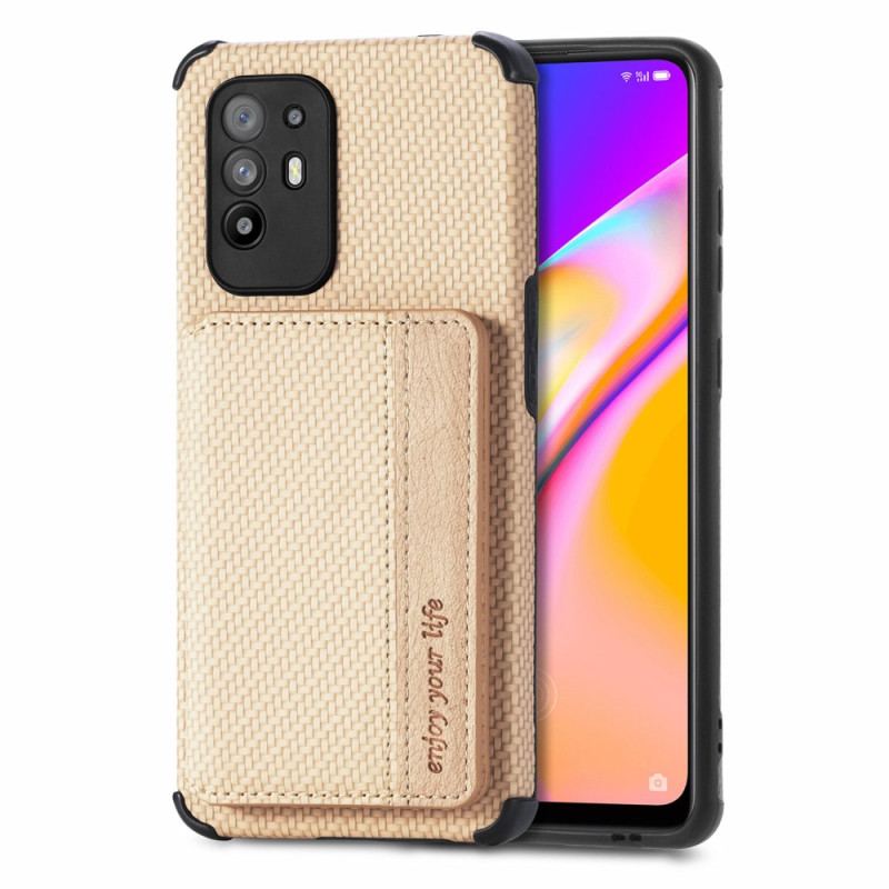 Cover Oppo A94 5G Carbon Fiber Kortholder