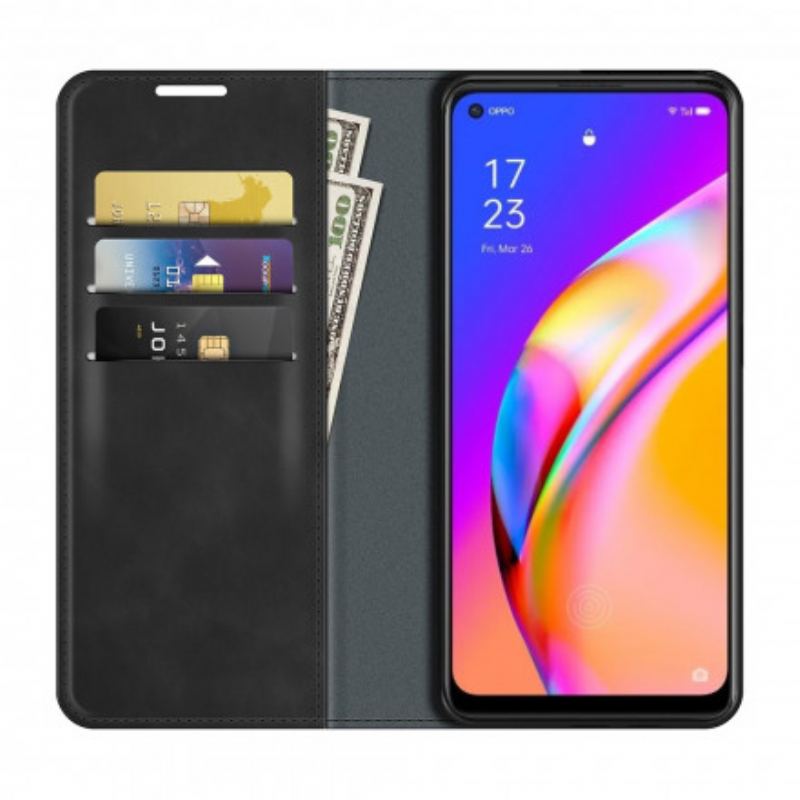 Cover Oppo A94 5G Flip Cover Blødt Lædereffekt