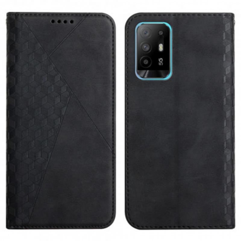 Cover Oppo A94 5G Flip Cover Cubic Style Skin-touch