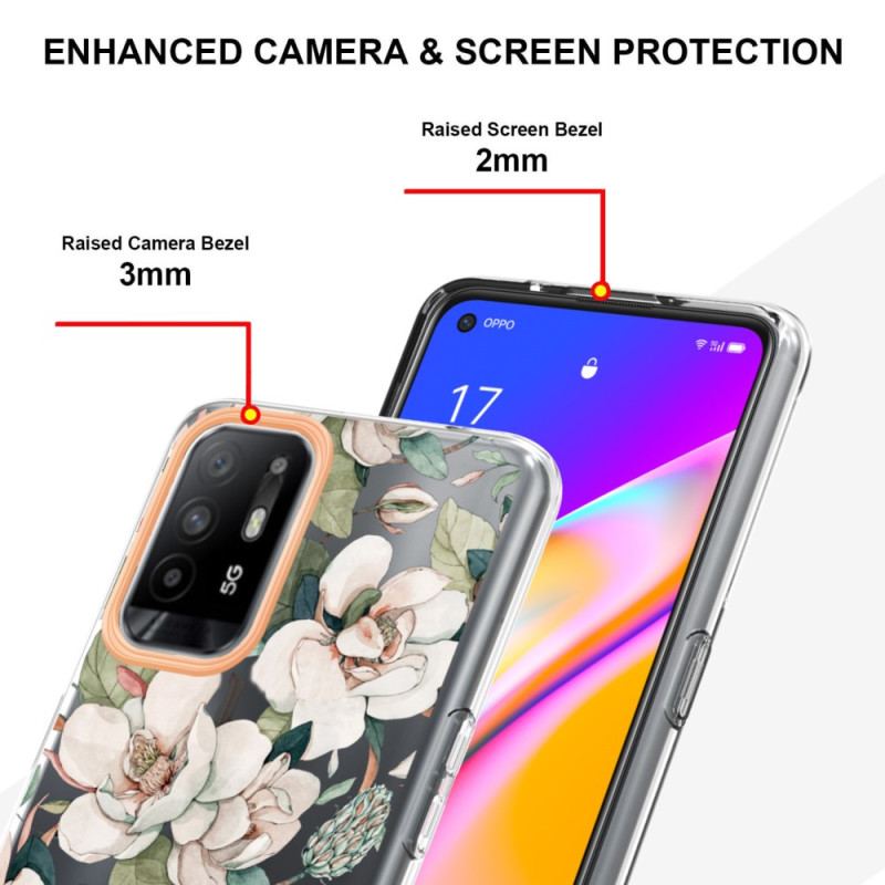 Cover Oppo A94 5G Pæoner Blomster