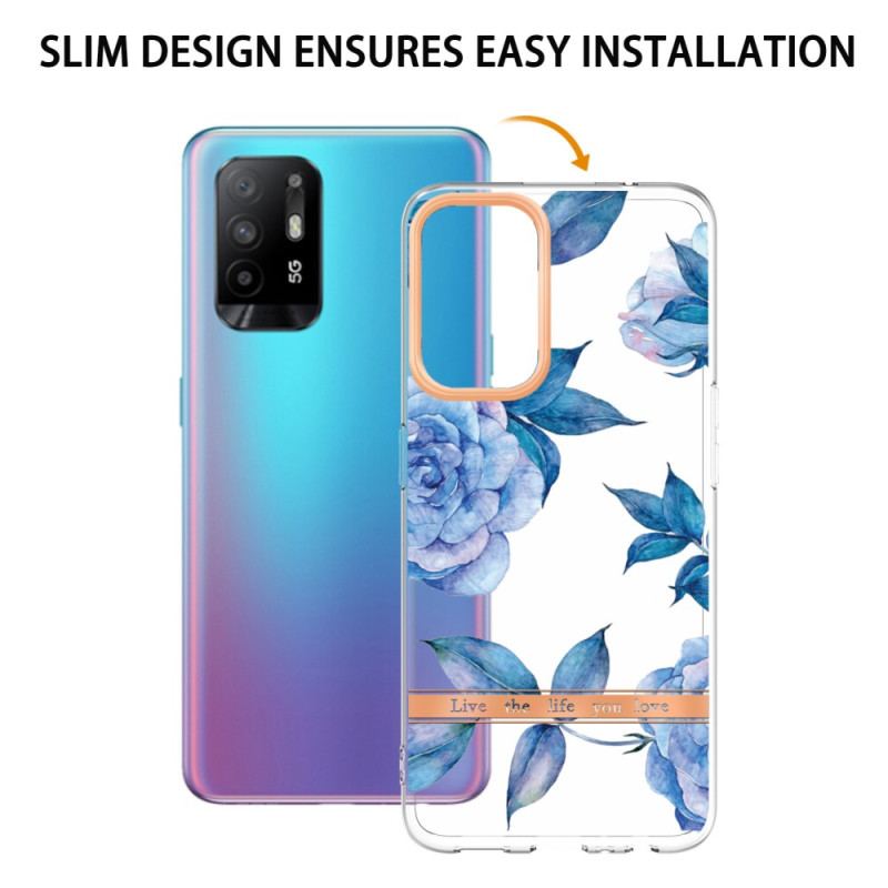 Cover Oppo A94 5G Pæoner Blomster Sømløse