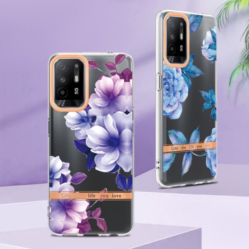 Cover Oppo A94 5G Violet Blomster