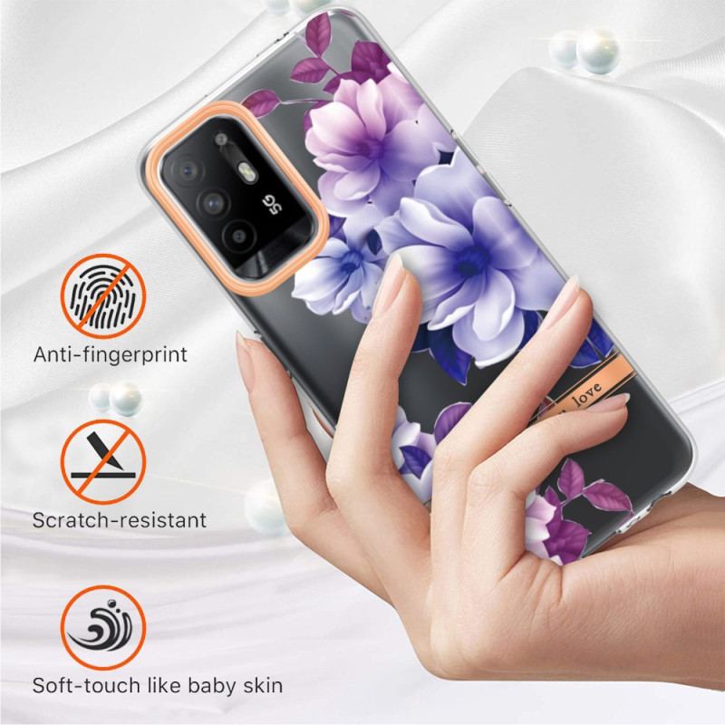 Cover Oppo A94 5G Violet Blomster