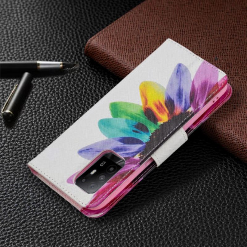 Flip Cover Oppo A94 5G Akvarel Blomst