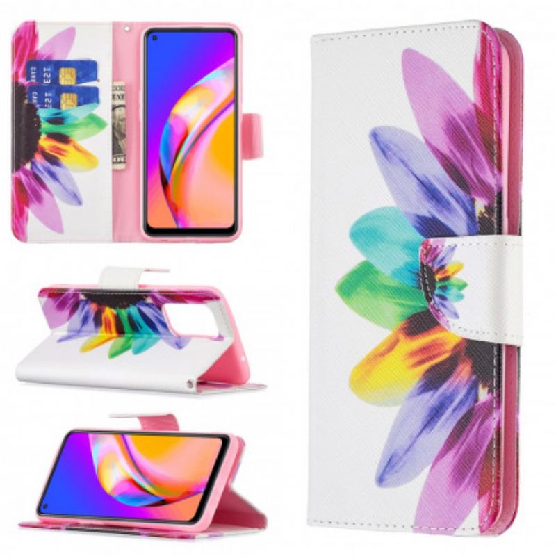 Flip Cover Oppo A94 5G Akvarel Blomst