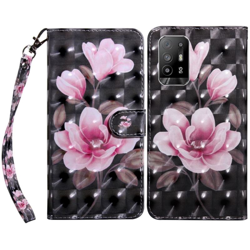 Flip Cover Oppo A94 5G Blomster Med Snor