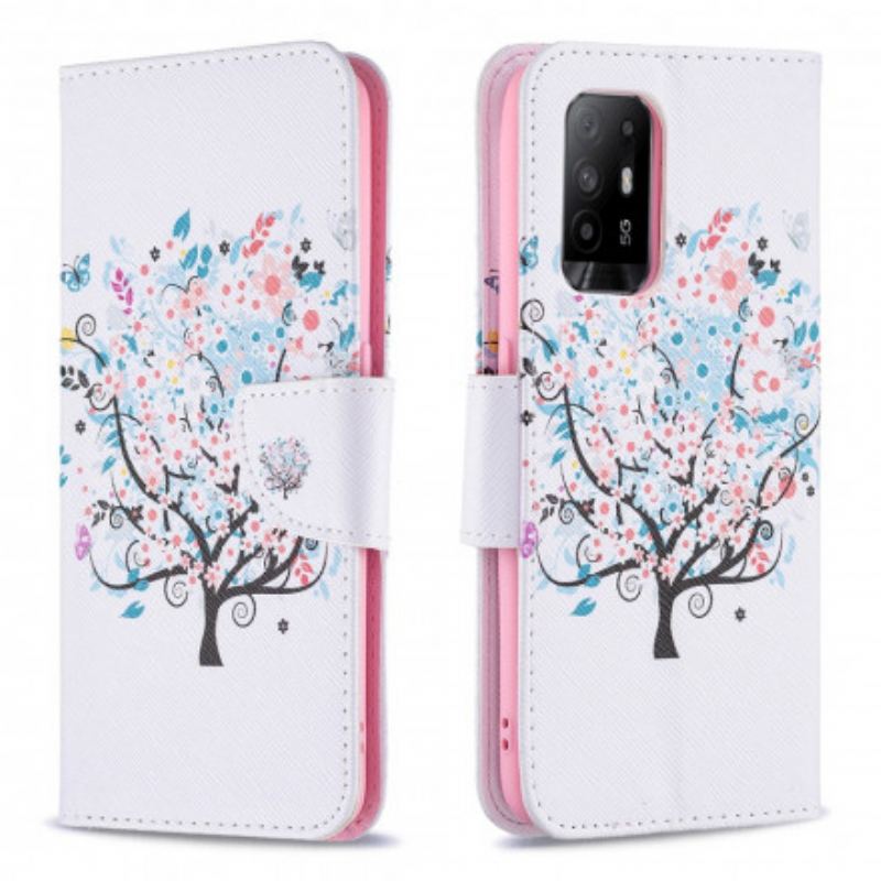 Flip Cover Oppo A94 5G Blomstret Træ