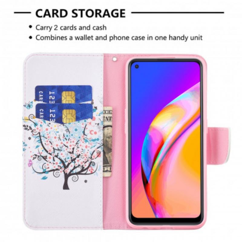 Flip Cover Oppo A94 5G Blomstret Træ