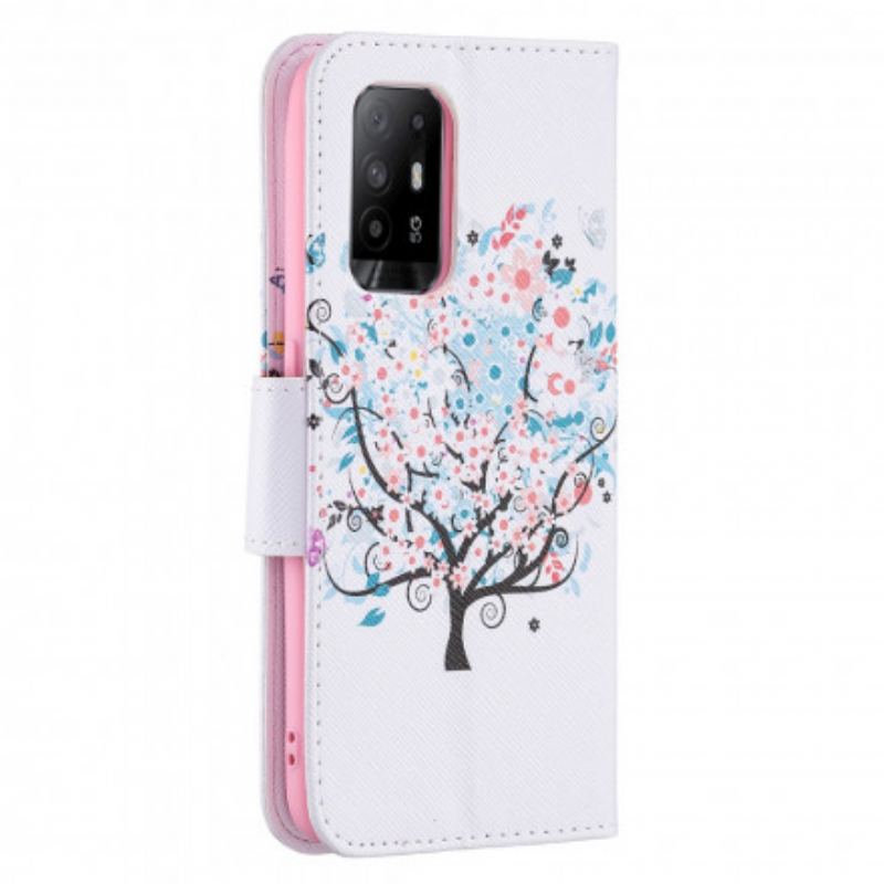 Flip Cover Oppo A94 5G Blomstret Træ