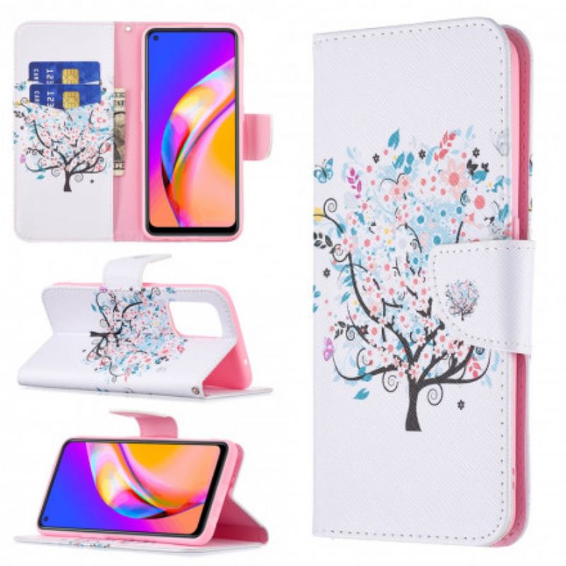 Flip Cover Oppo A94 5G Blomstret Træ