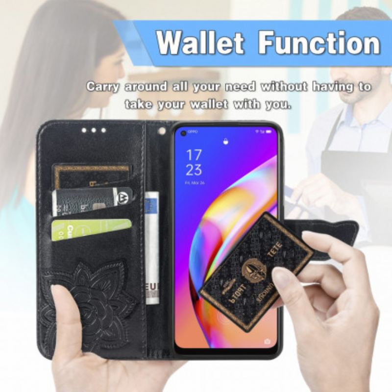 Flip Cover Oppo A94 5G Halve Sommerfugle