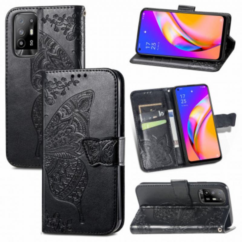 Flip Cover Oppo A94 5G Halve Sommerfugle