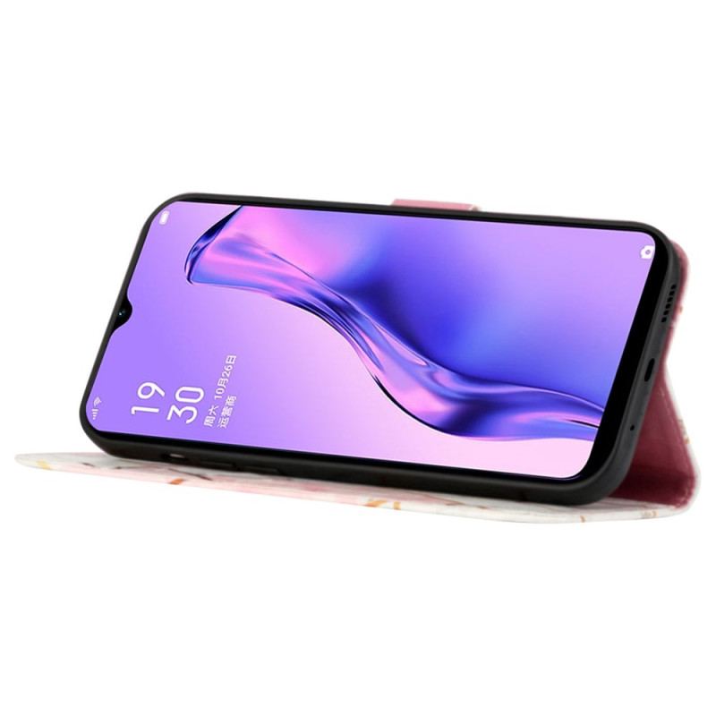 Flip Cover Oppo A94 5G Marmor Geometrisk Med Rem