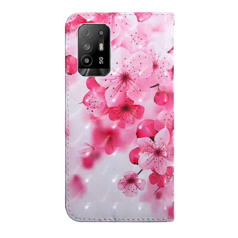 Flip Cover Oppo A94 5G Rose Blomster Med Snor