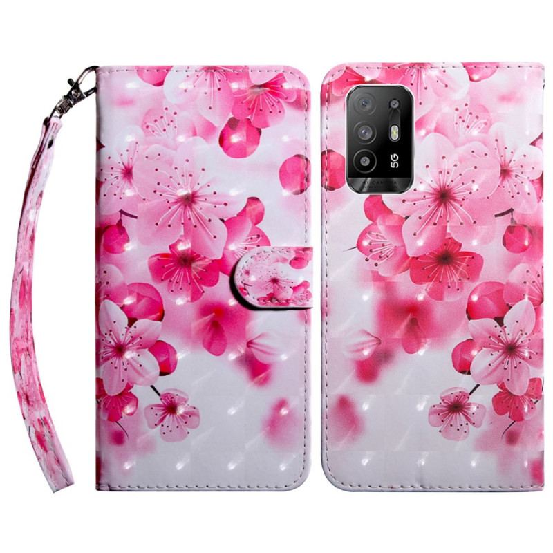 Flip Cover Oppo A94 5G Rose Blomster Med Snor