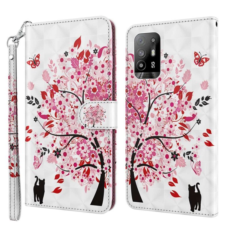 Flip Cover Oppo A94 5G Rosentræ Med Snor