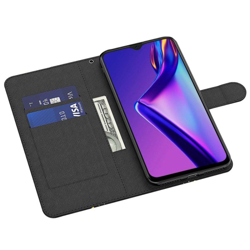 Flip Cover Oppo A94 5G Sommerfugl Med Snor